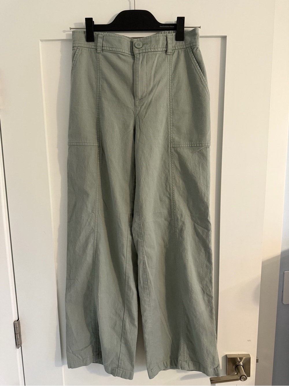 Loft Outlet Wide-Leg High-Rise Sage Green Trouser  Pants